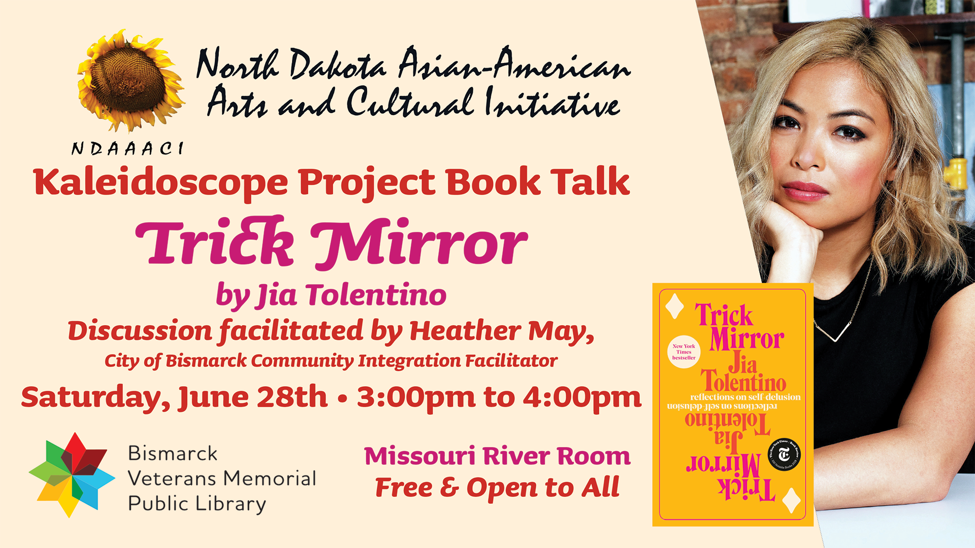 Second Book chat--North Dakota Asian-American Arts and Cultural Initiative @ Bismarck Veterans Memorial Library