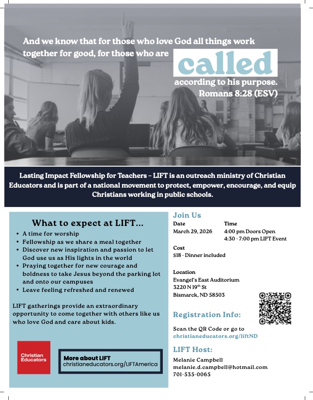 Encouragement for Christian Educators @ Evangel's East Auditorium